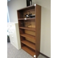 Med Oak 72 in. 5 Shelf Book Case w Adjustable Shelves